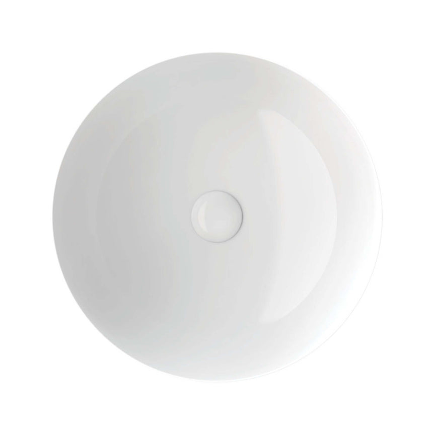 Fienza Aluca Slim Edge Basin Ceramic Above Counter 400x140mm Gloss White Bathroom Basin Fienza