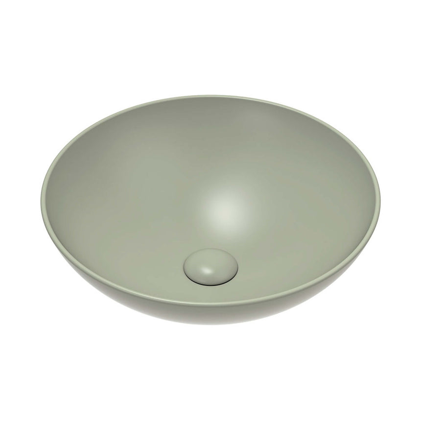 Fienza Aluca Slim Edge Basin Ceramic Above Counter 400x140mm Matte Olive Bathroom Basin Fienza Default Title