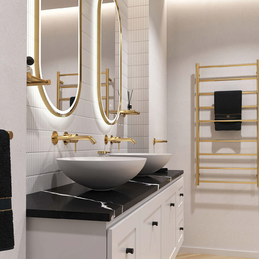 Fienza Aluca Slim Edge Basin Ceramic Above Counter 400x140mm Matte White Bathroom Basin Fienza