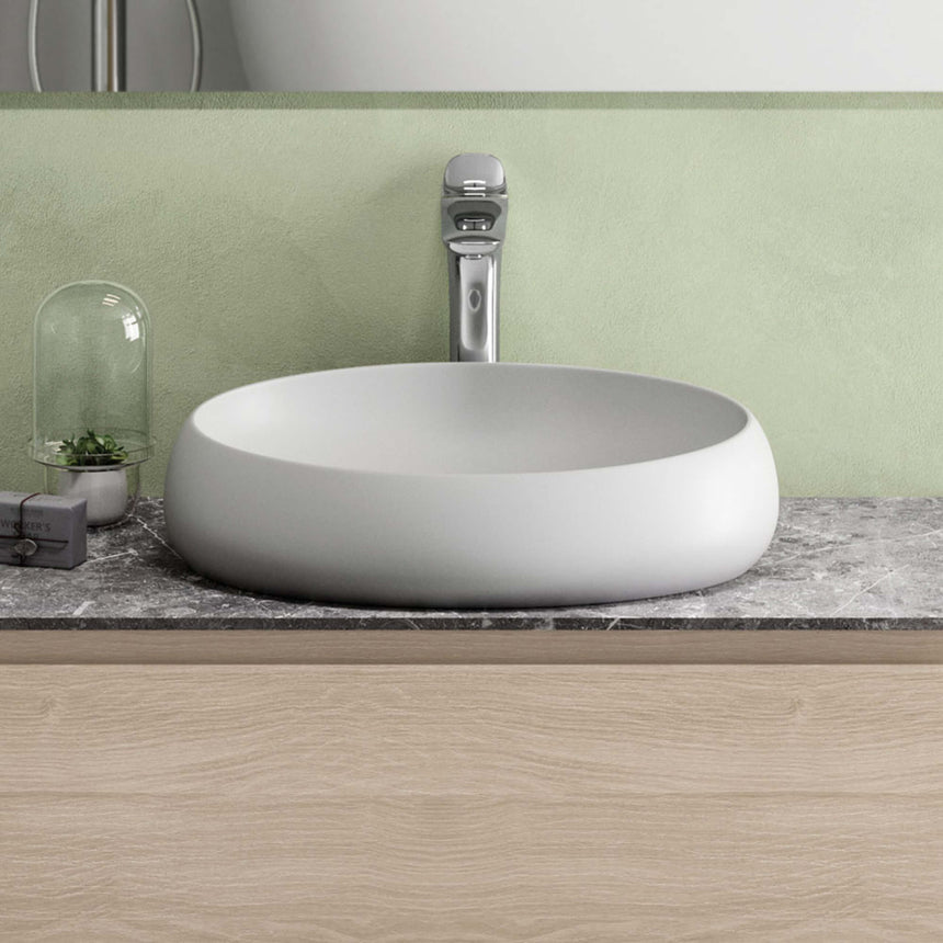 Fienza Rak Cloud Above Counter Basin 580x400x150mm Matte White Bathroom Basin Fienza