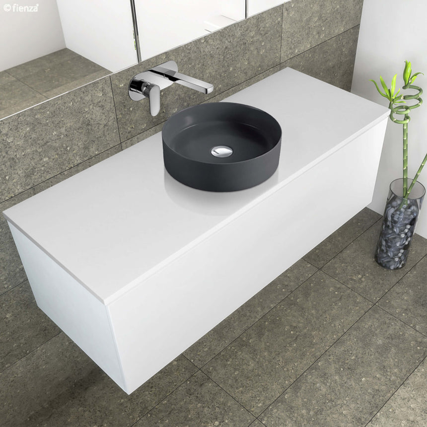 Fienza Reba Above Counter Basin 360x360x120mm Matte Dark Grey Bathroom Basin Fienza
