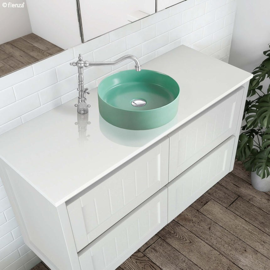 Fienza Reba Above Counter Basin 360x360x120mm Matte Green Bathroom Basin Fienza
