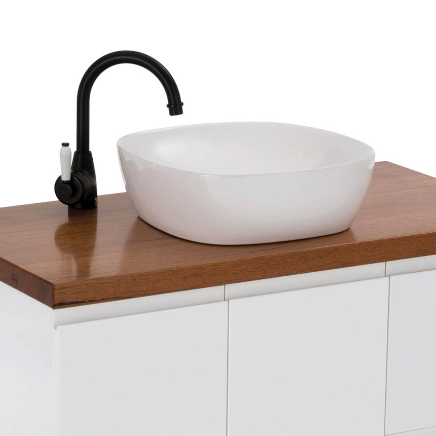 Fienza Koko Above Counter Basin 370x370x115mm Gloss White Bathroom Basin Fienza