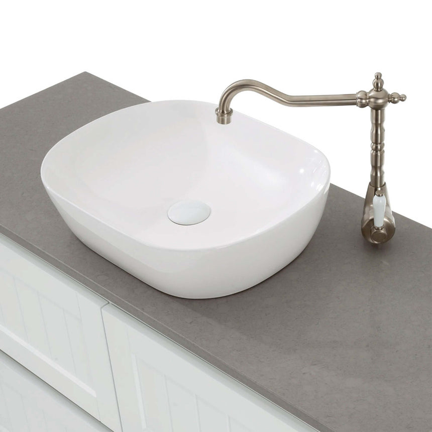 Fienza Koko Above Counter Basin 465x375x115mm Gloss White Bathroom Basin Fienza