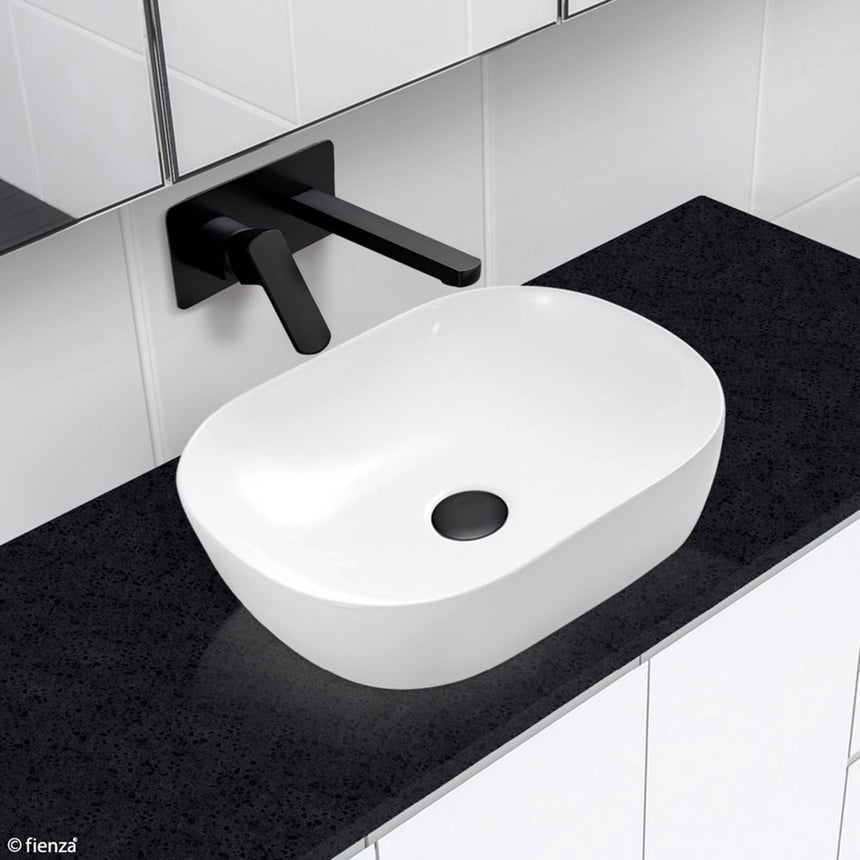 Fienza Koko Above Counter Basin 465x375x115mm Gloss White Bathroom Basin Fienza