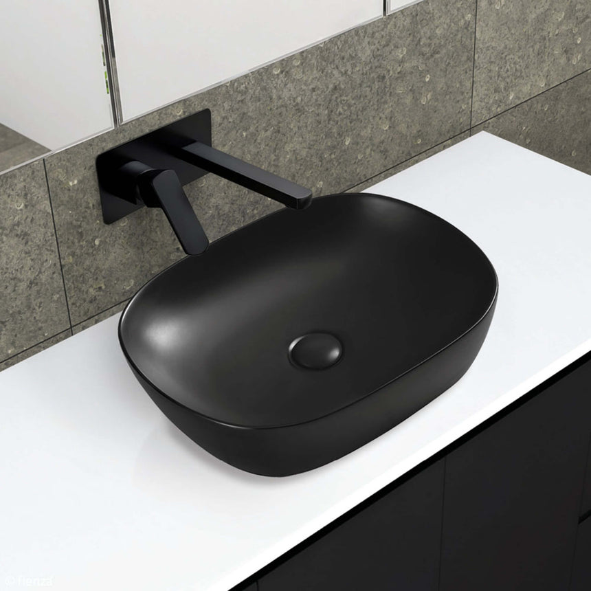 Fienza Koko Above Counter Basin 465x375x115 mm Matte Black Bathroom Basin Fienza