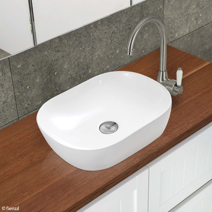 Fienza Koko Above Counter Basin 465x375x115 mm Matte White Bathroom Basin Fienza