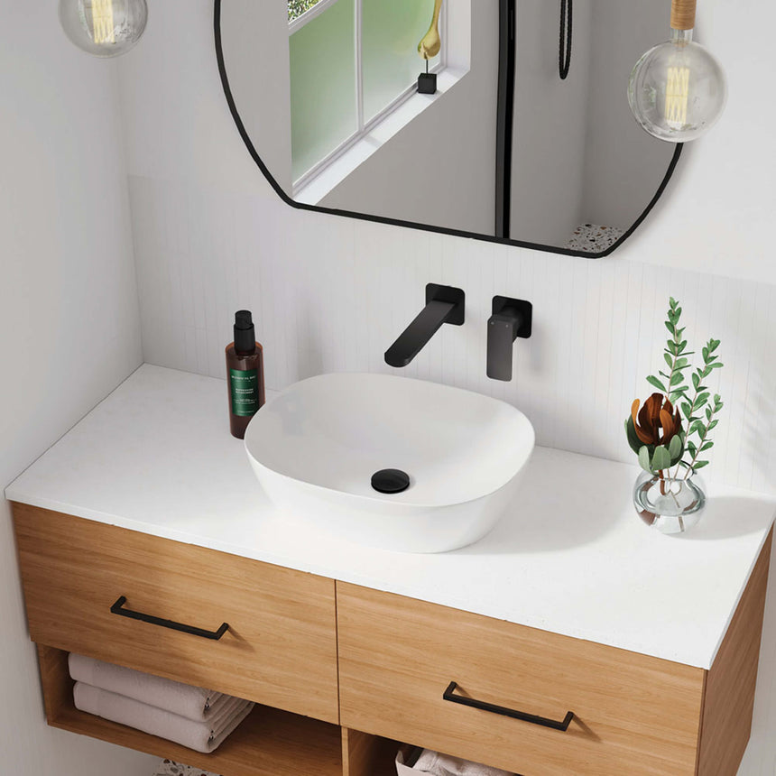 Fienza Koko Above Counter Basin 465x375x115 mm Matte White Bathroom Basin Fienza