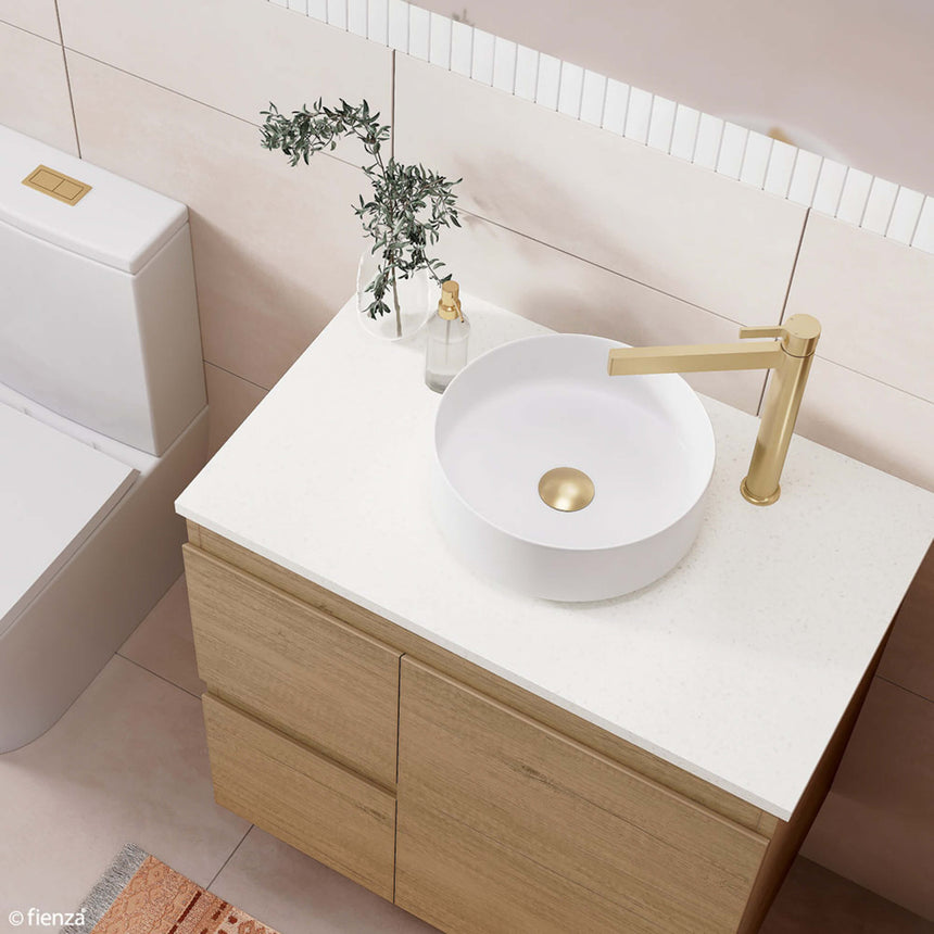 Fienza Reba Mini Above Counter Basin 310x310x110mm Gloss White Bathroom Basin Fienza