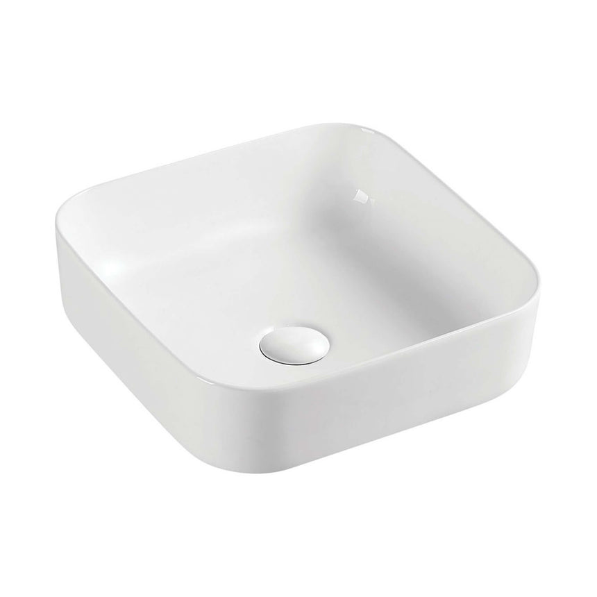 Fienza Petra Above Counter Basin 390x390x130mm Gloss White Bathroom Basin Fienza Default Title