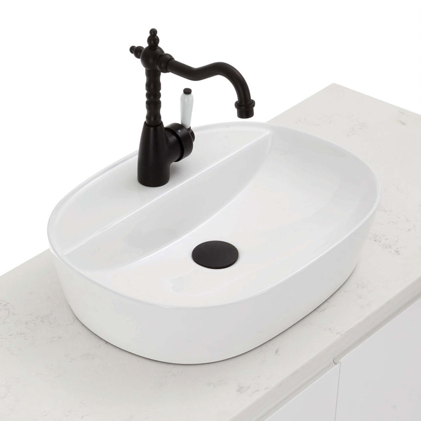 Fienza Chica Above Counter Basin 505x385x120mm Gloss White Bathroom Basin Fienza