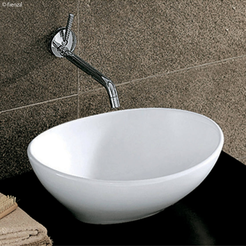 Fienza Paola Above Counter Basin 410x340x145mm Gloss White Bathroom Basin Fienza
