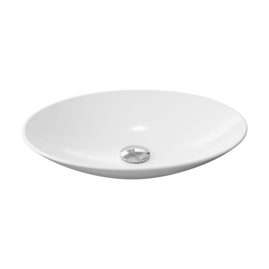 Fienza Keeto Oval Above Counter Basin 500x350x95mm Gloss White Bathroom Basin Fienza Default Title