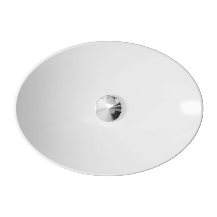 Fienza Keeto Oval Above Counter Basin 500x350x95mm Gloss White Bathroom Basin Fienza