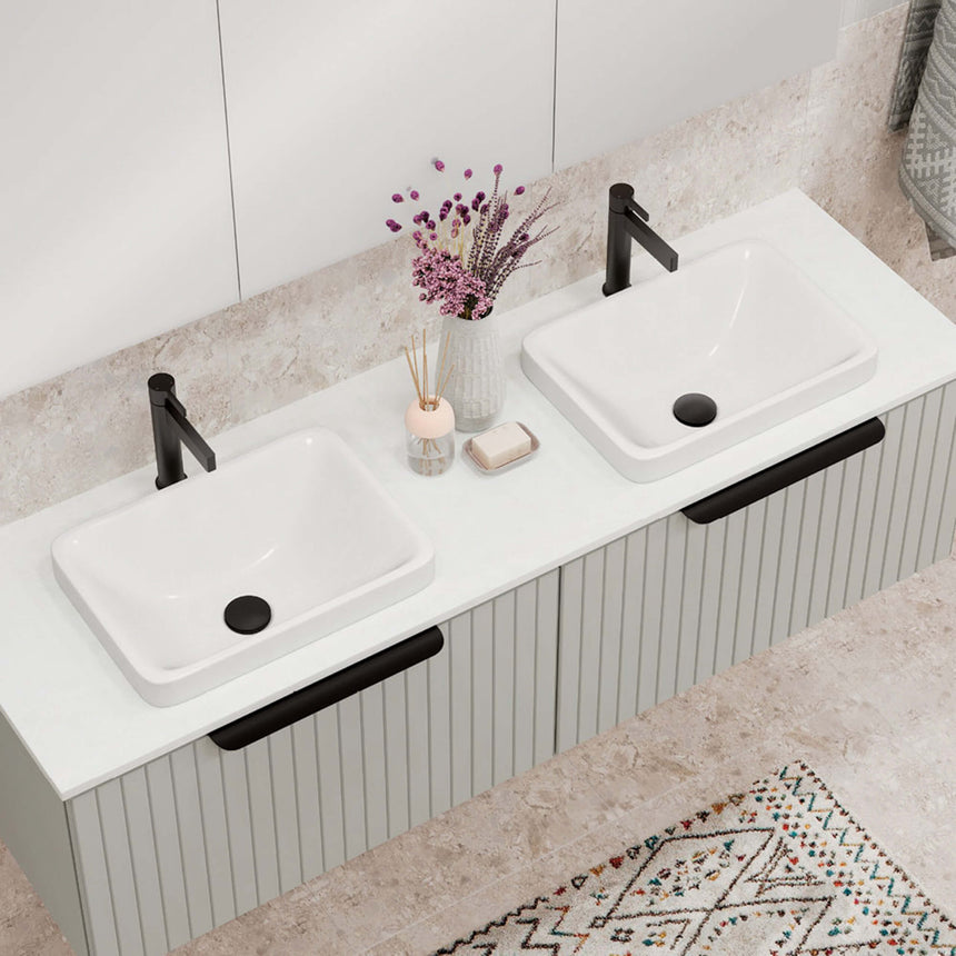 Fienza Kados Semi Inset Basin 450x330x150mm Matte White Bathroom Basin Fienza