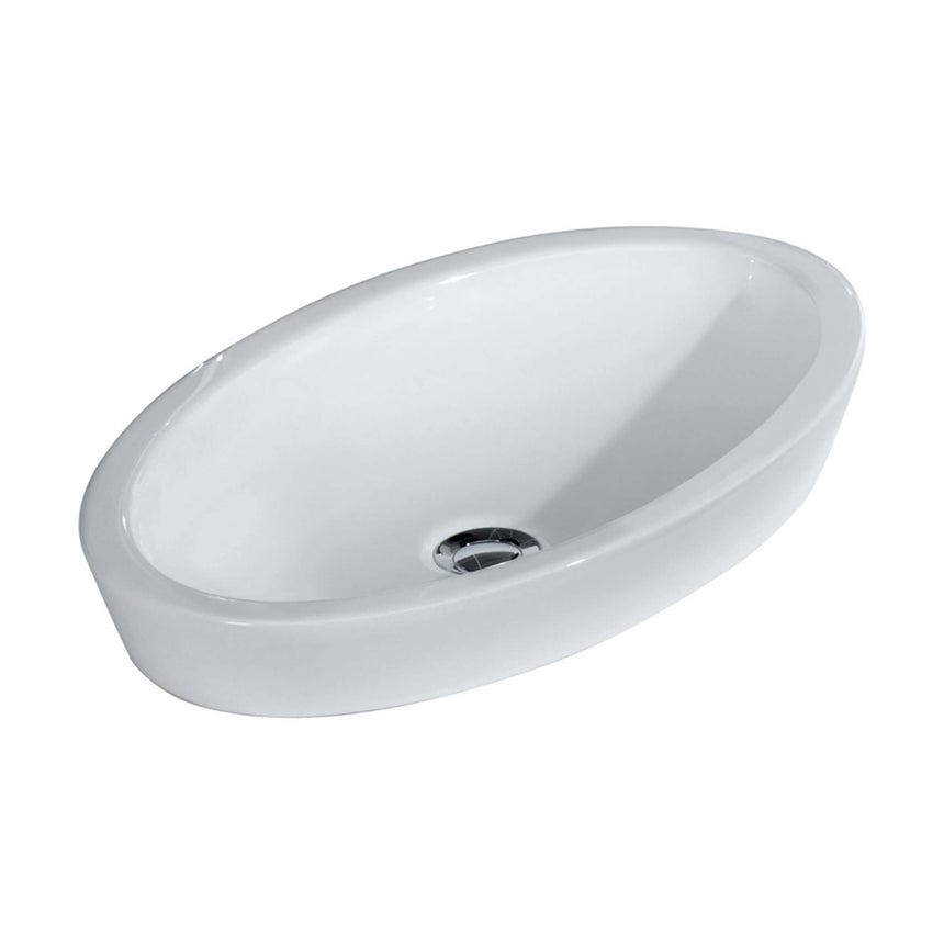 Fienza Resort Semi Inset Basin 580x365x140mm Gloss White Bathroom Basin Fienza Default Title