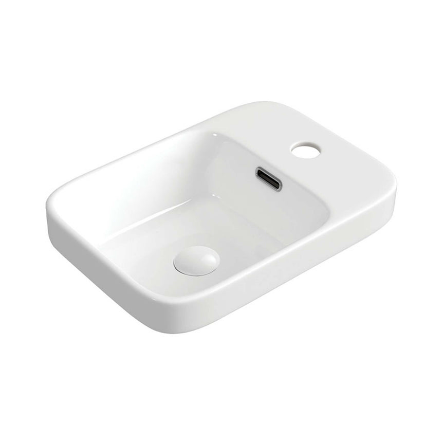 Fienza Petra Mini Semi Inset Basin 433x303x55mm Gloss White Bathroom Basin Fienza Default Title