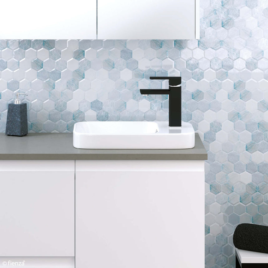 Fienza Petra Mini Semi Inset Basin 433x303x55mm Gloss White Bathroom Basin Fienza