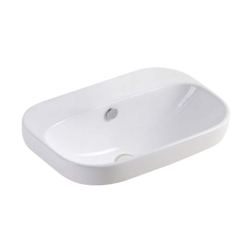Fienza Parisa Semi Inset Basin 515x370x190mm Gloss White Bathroom Basin Fienza Default Title