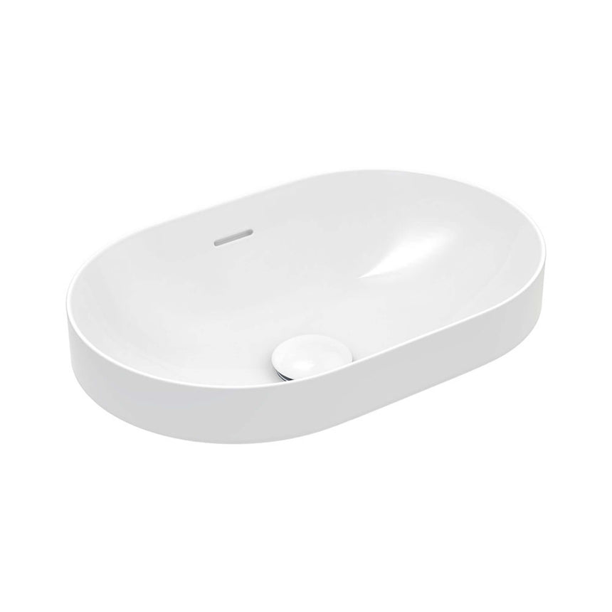 Fienza Aluca Pill Semi Inset Basin With Overflow 530x340x175mm Gloss White Bathroom Basin Fienza Default Title