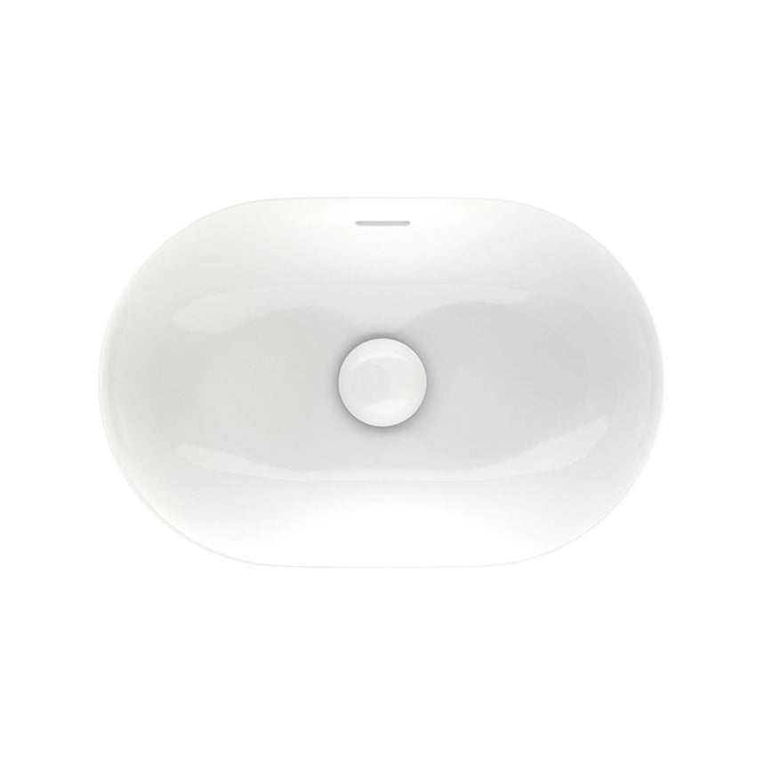 Fienza Aluca Pill Semi Inset Basin With Overflow 530x340x175mm Gloss White Bathroom Basin Fienza