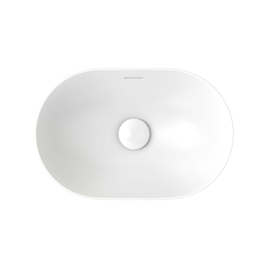 Fienza Aluca Pill Semi Inset Basin With Overflow 530x340x175mm Matte White Bathroom Basin Fienza