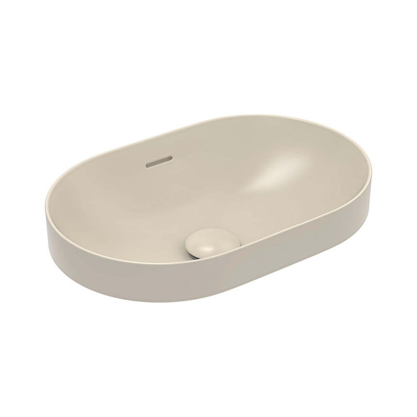 Fienza Aluca Pill Semi Inset Basin With Overflow 530x340x175mm Matte Khaki Bathroom Basin Fienza Default Title