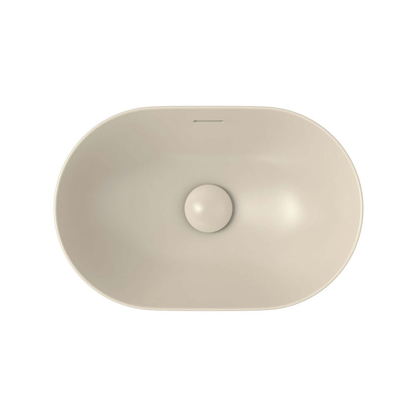 Fienza Aluca Pill Semi Inset Basin With Overflow 530x340x175mm Matte Khaki Bathroom Basin Fienza