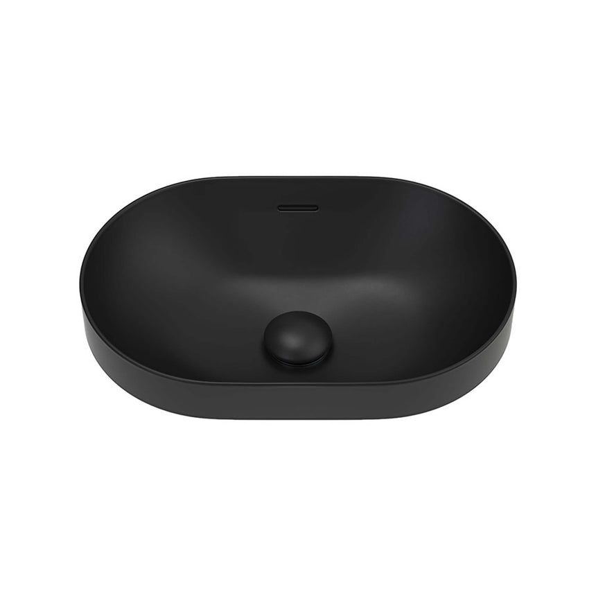 Fienza Aluca Pill Semi Inset Basin With Overflow 530x340x175mm Matte Black Bathroom Basin Fienza