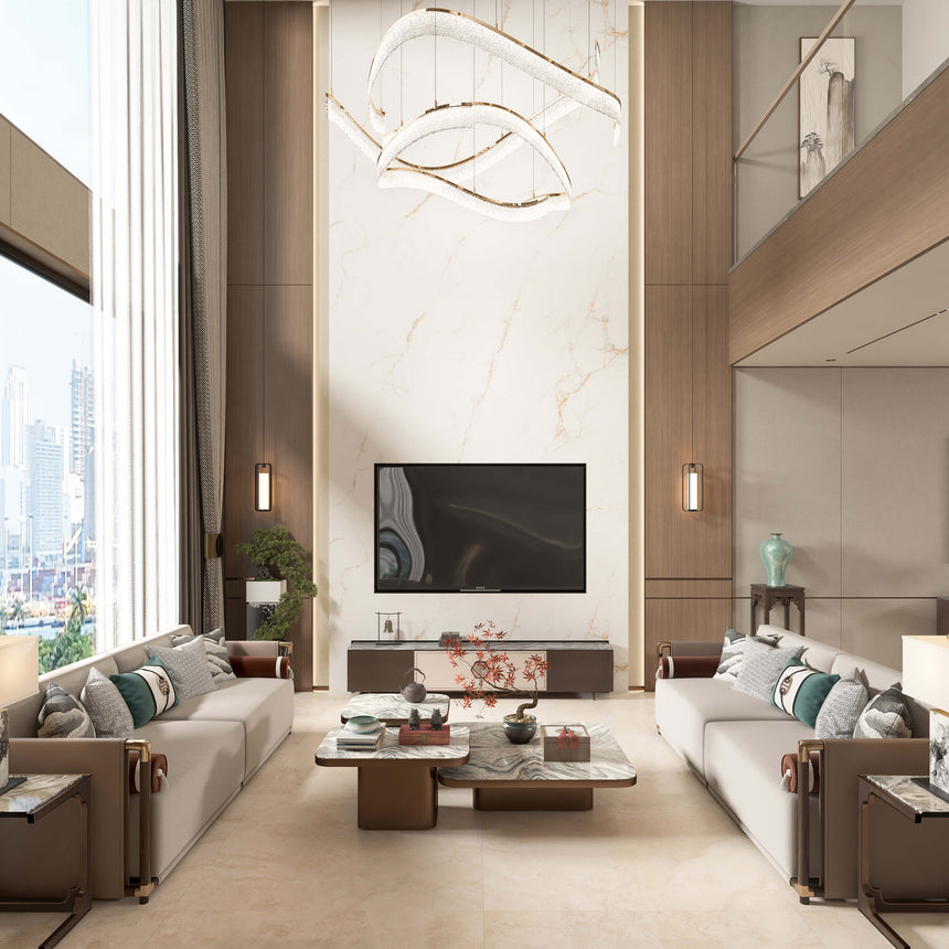 Tivoli 1200x1200 Matt Beige Travertine Look Tiles Tilemall