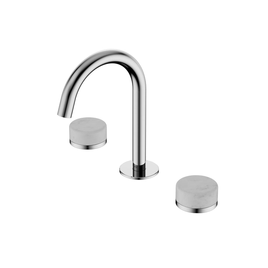 Nero Serenity Basin Set Arc Spout With Carrara Handle Chrome Tapware Nero Default Title