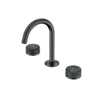 Nero Serenity Basin Set Arc Spout With Verde Alpi Handle Gun Metal