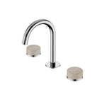Nero Serenity Basin Set Arc Spout With Rome Travertine Handle Chrome