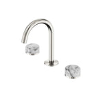 Nero Serenity Basin Set Arc Spout With Arabescato Corchia Handle Brushed Nickel