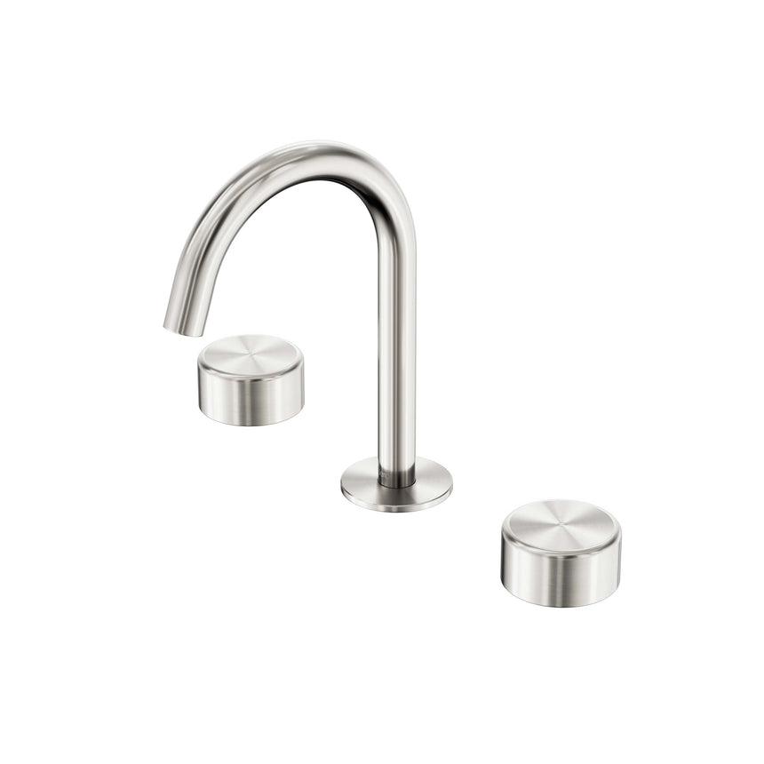 Nero Serenity Basin Set Arc Spout With Metal Handle Brushed Nickel Tapware Nero Default Title