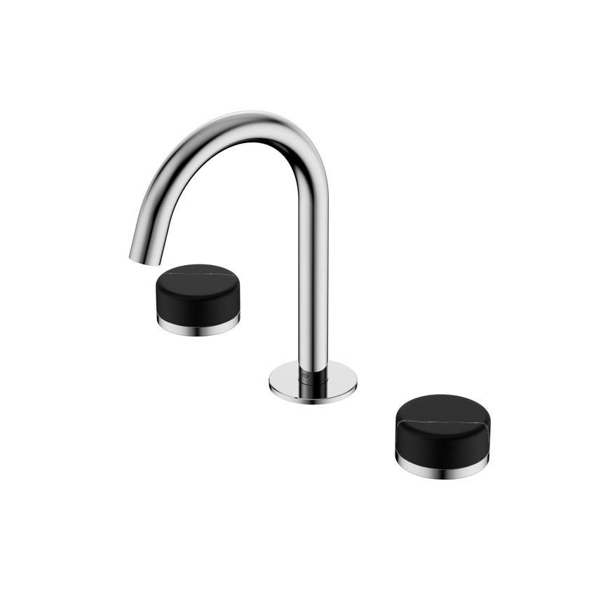 Nero Serenity Basin Set Arc Spout With Marquina Black Handle Chrome Tapware Nero Default Title