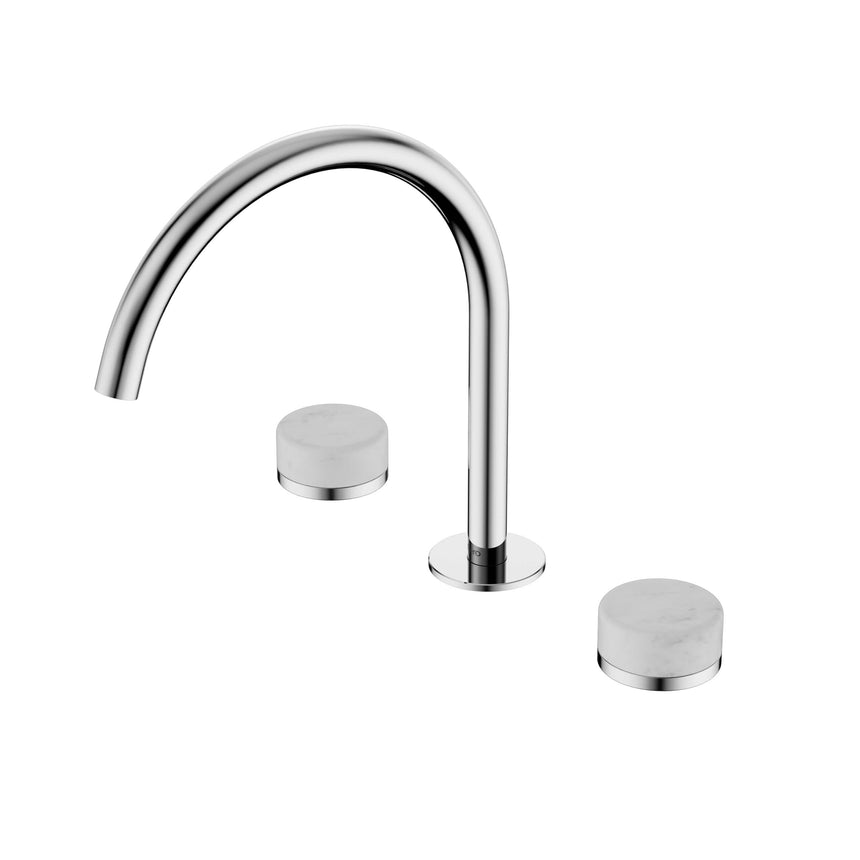 Nero Serenity Bath/Kitchen Set Arc Spout With Carrara Handle Chrome Tapware Nero Default Title
