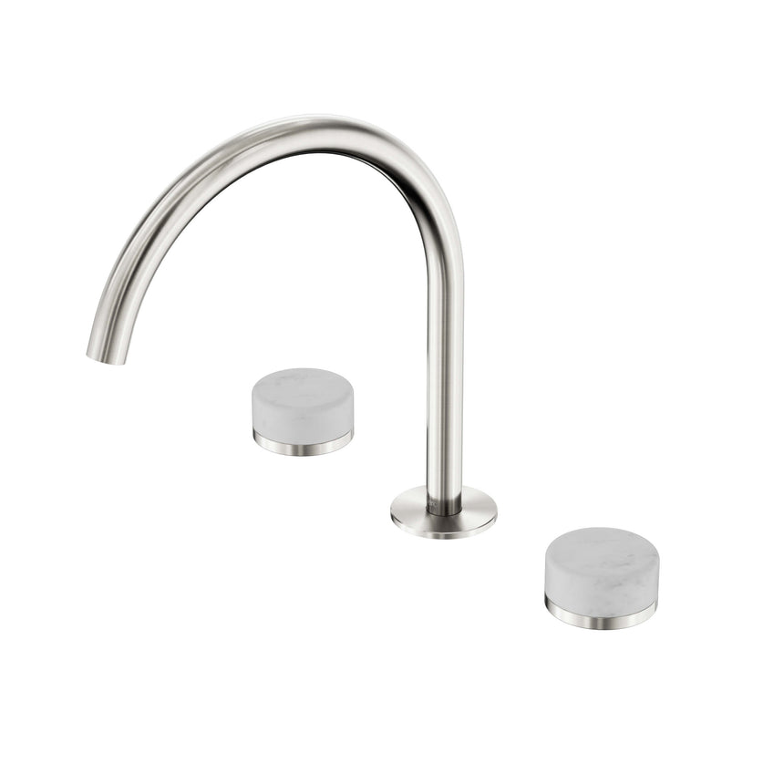 Nero Serenity Bath/Kitchen Set Arc Spout With Carrara Handle Brushed Nickel Tapware Nero Default Title