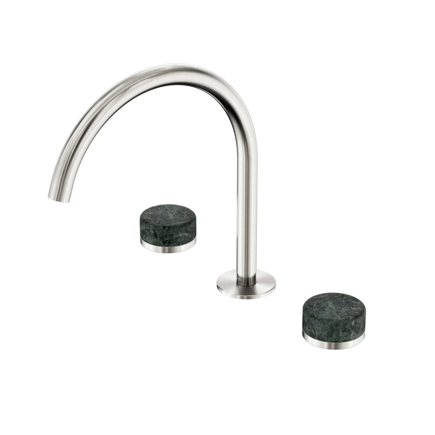 Nero Serenity Bath/Kitchen Set Arc Spout With Verde Alpi Handle Brushed Nickel Tapware Nero Default Title