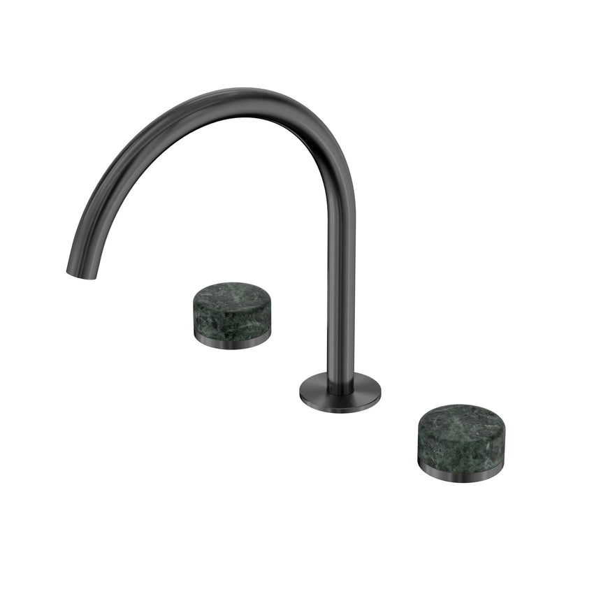 Nero Serenity Bath/Kitchen Set Arc Spout With Verde Alpi Handle Gun Metal Tapware Nero Default Title