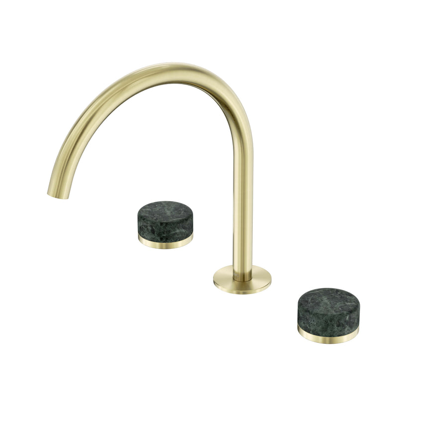 Nero Serenity Bath/Kitchen Set Arc Spout With Verde Alpi Handle Brushed Gold Tapware Nero Default Title