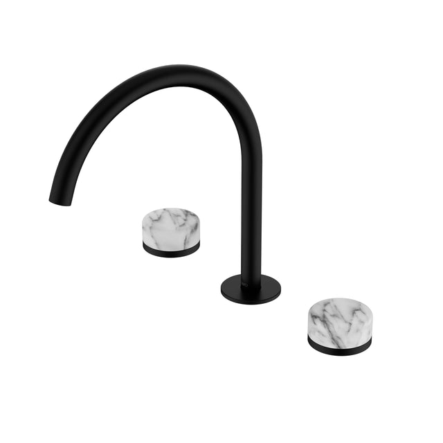 Nero Serenity Bath/Kitchen Set Arc Spout With Arabescato Corchia Handle Matte Black Tapware Nero Default Title