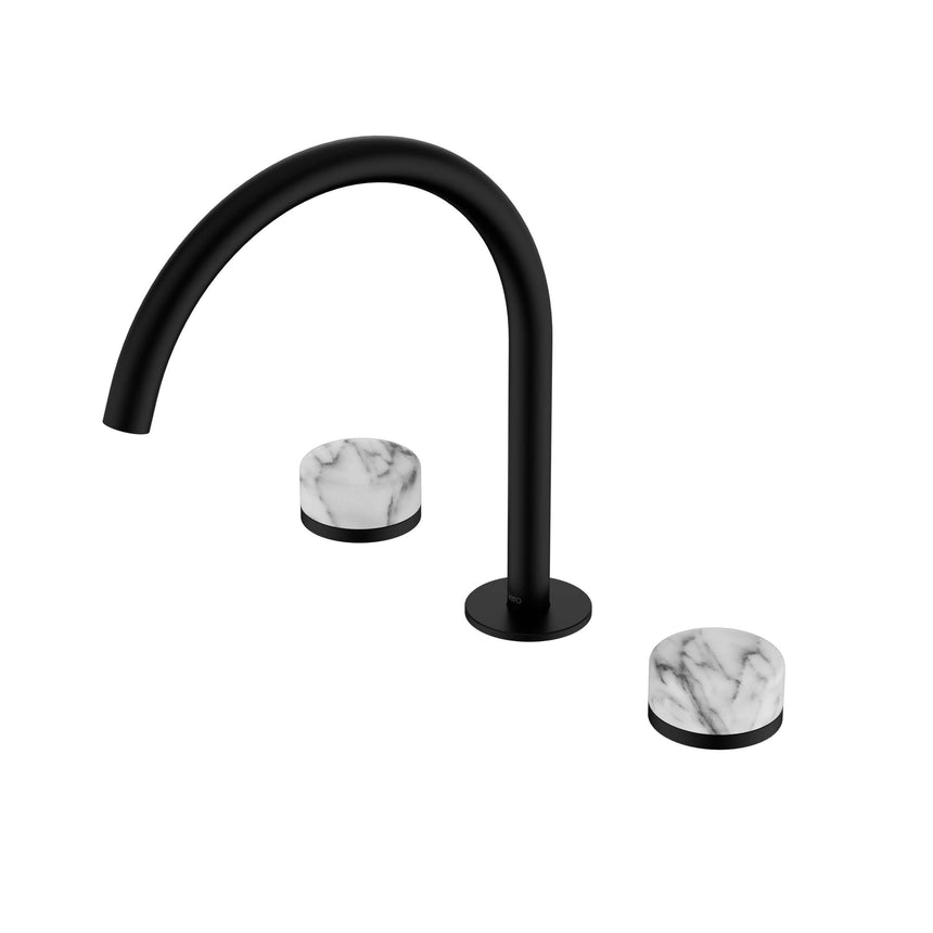 Nero Serenity Bath/Kitchen Set Arc Spout With Arabescato Corchia Handle Matte Black Tapware Nero Default Title