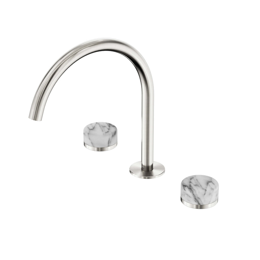 Nero Serenity Bath/Kitchen Set Arc Spout With Arabescato Corchia Handle Brushed Nickel Tapware Nero Default Title