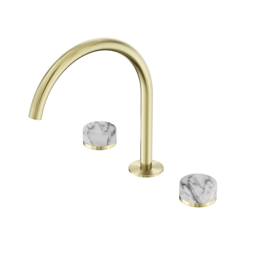 Nero Serenity Bath/Kitchen Set Arc Spout With Arabescato Corchia Handle Brushed Gold Tapware Nero Default Title