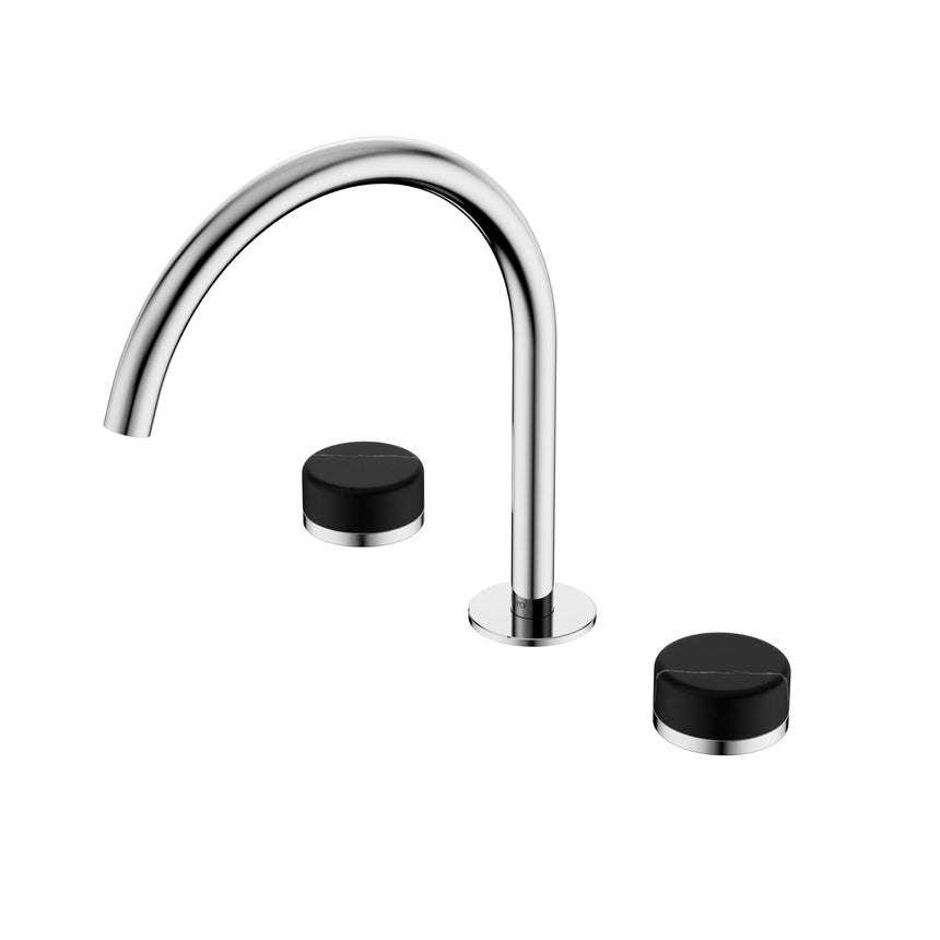 Nero Serenity Bath/Kitchen Set Arc Spout With Marquina Black Handle Chrome Tapware Nero Default Title