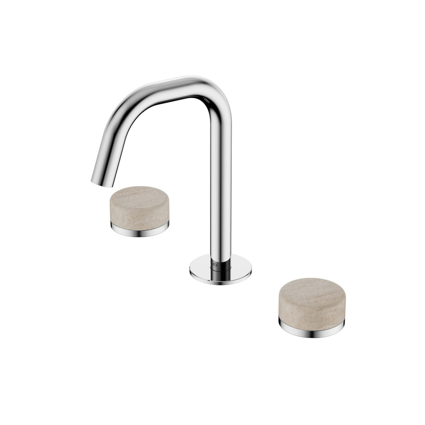 Nero Serenity Basin Set Edge Spout With Rome Travertine Handle Chrome Tapware Nero Default Title
