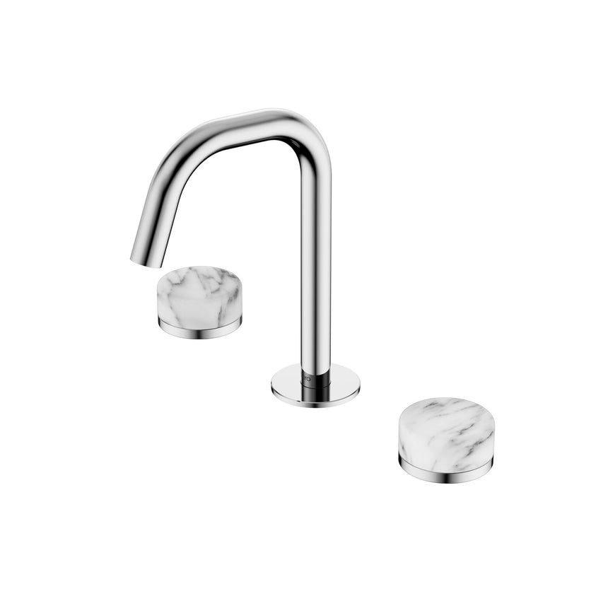 Nero Serenity Basin Set Edge Spout With Arabescato Corchia Handle Chrome Tapware Nero Default Title
