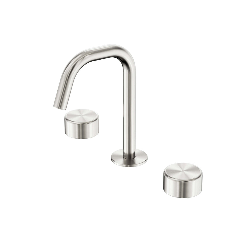 Nero Serenity Basin Set Edge Spout With Metal Handle Brushed Nickel Tapware Nero Default Title