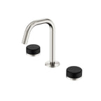Nero Serenity Basin Set Edge Spout With Marquina Black Handle Brushed Nickel